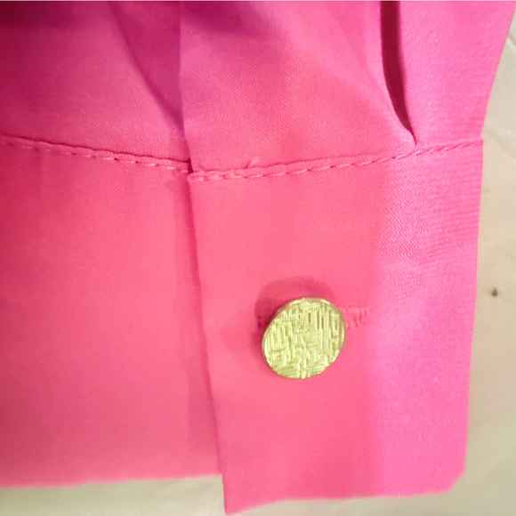 Amanda Uprichard Fuchsia Long Sleeve Drape Front Silk Blouse Size Small MSRP$198 - Picture 7 of 11